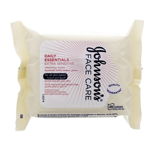 Johnson's Daily Essentials Extra Sensitive 25 Wipes - Johnson's Daily Essentials Extra Sensitive 25 Wipes