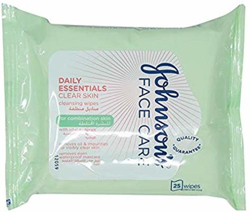 Johnson's Daily Essentials Clear Skin Cleansing 25 Wipes - Johnson's Daily Essentials Clear Skin Cleansing 25 Wipes