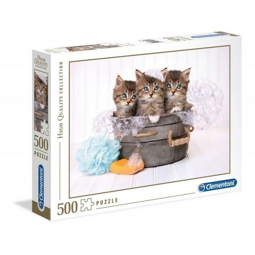 CLEMENTONI - ADULT PUZZLE THE KITTENS AND SOAP 500PCS - CLEMENTONI - ADULT PUZZLE THE KITTENS AND SOAP 500PCS