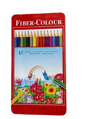 Wooden Color 12 Colors Flat Box