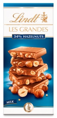 Lindt Les Grandes Hazelnuts Milk Chocolate 150 g - Lindt Les Grandes Hazelnuts Milk Chocolate 150 g