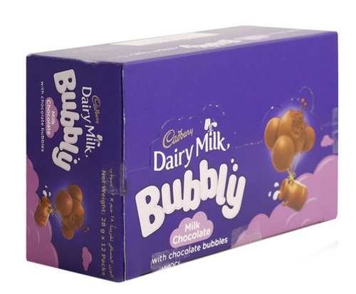 Cadbury Dairy Milk Bubbly Milk Chocolate 12 Pieces X 28 g - Cadbury Dairy Milk Bubbly Milk Chocolate 12 Pieces X 28 g