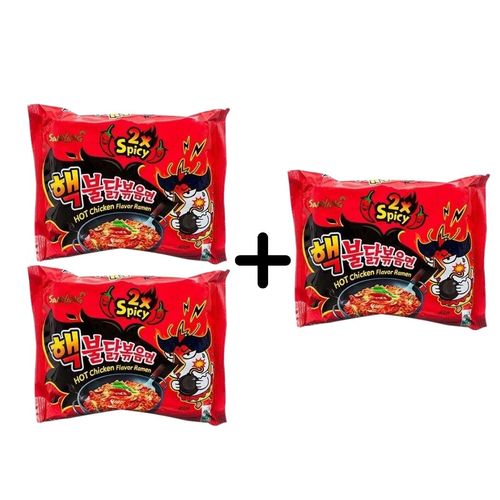 Korean Indomi Red 2X Spicy 140 g 2 PIECES + 1 FREE - BUY 2 Get 1 Free