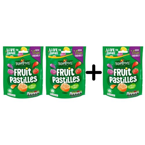 Rowntrees Fruit Pastilles Vegan 143 g 2PIECES + 1 FREE - BUY 2 Get 1 Free