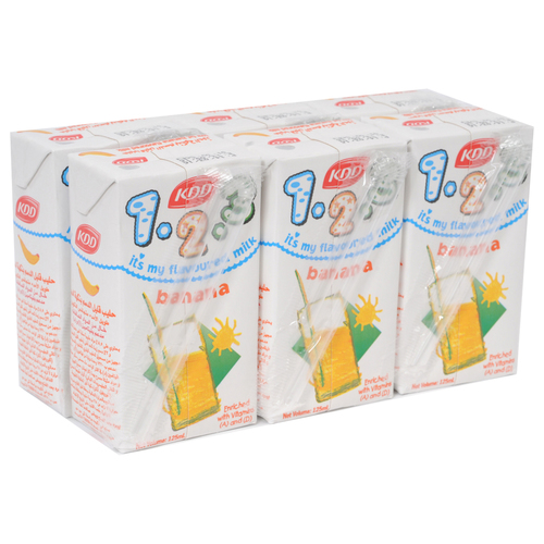 KDD 123 Low Fat Banana Milk 6 Pieces 125 ml - KDD 123 Low Fat Banana Milk 6 Pieces 125 ml