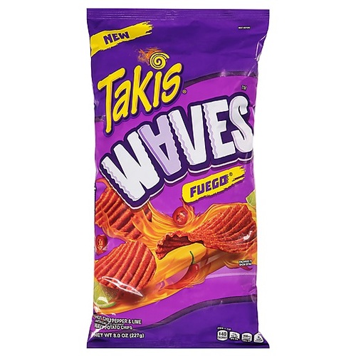 Takis Waves Fuego Hot Chilli Pepper & Lime Family Size 227 g - Takis Waves Fuego Hot Chilli Pepper & Lime Family Size 227 g