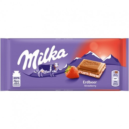 Milka Strawberry Chocolate 100 gm - Milka Strawberry Chocolate 100 gm