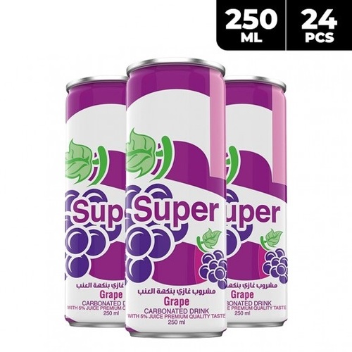 Super Grape Carbonated Drink 24 Pieces X 250 ml - Super Grape Carbonated Drink 24 Pieces X 250 ml