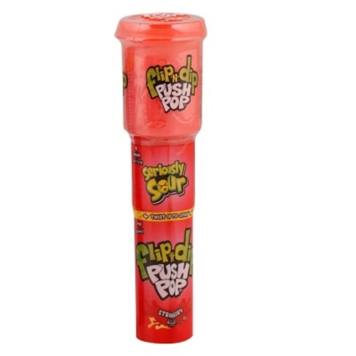 Flip N Dip Push Pop Strawberry 25 g - Flip N Dip Push Pop Strawberry 25 g