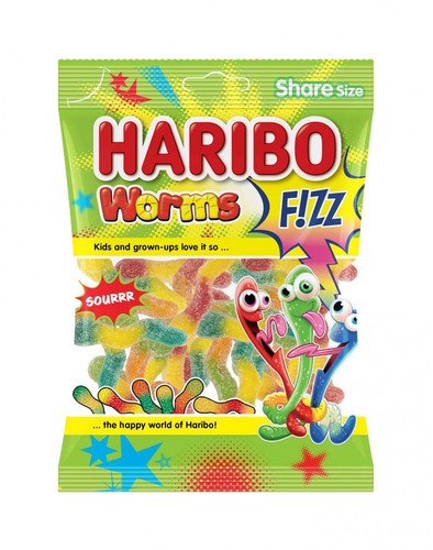 Haribo Worms Fizz 80 g - Haribo Worms Fizz 80 g