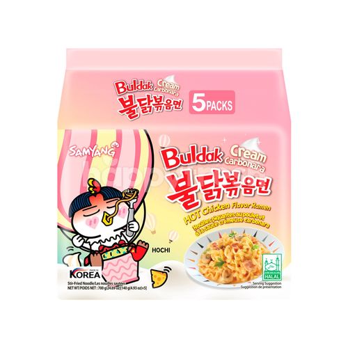 Korean Indomi Pink Cream Carbonara 5 Pieces X 140 g - Korean Indomi Pink Cream Carbonara 5 Pieces X 140 g