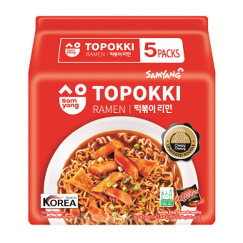 Korean Indomie Ramen Topokki Flavor 5 Pieces X 80 g - Korean Indomie Ramen Topokki Flavor 5 Pieces X 80 g