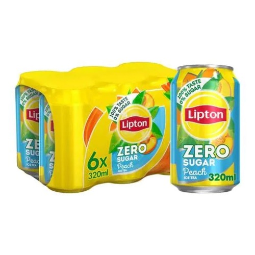 Lipton Peach Zero Sugar Ice Tea 6 Pieces X 320 ml - Lipton Peach Zero Sugar Ice Tea 6 Pieces X 320 ml