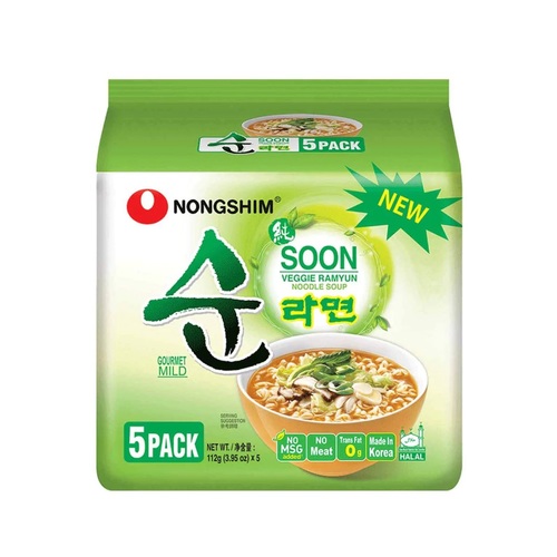 Korean Indomi Soon Veggie Noodles 5 Pieces X 112 g - Korean Indomi Soon Veggie Noodles 5 Pieces X 112 g