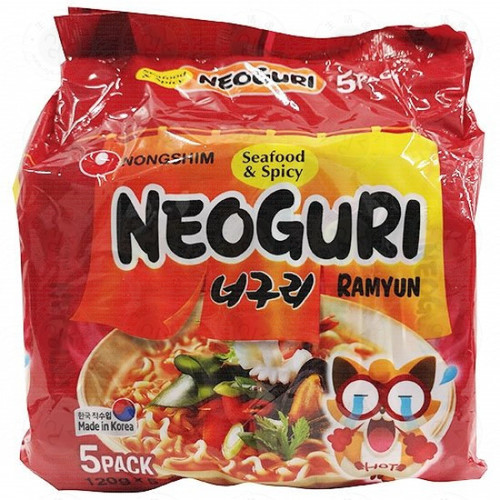 Korean Indomi Neoguri Seafood Spicy Flavour 5 Pieces X 120 g - Korean Indomi Neoguri Seafood Spicy Flavour 5 Pieces X 120 g