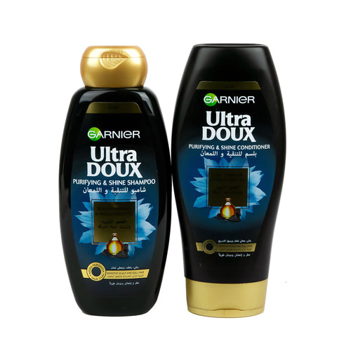 Garnier Ultra Doux Shampoo + Conditioner Charcoal And Nigella Seed Oil 400 ml - Garnier Ultra Doux Shampoo + Conditioner Charcoal And Nigella Seed Oil 400 ml