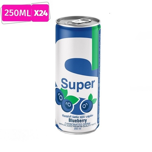 Super Blueberry Carbonated Drink 250 ml * 24 pec - Super Blueberry Carbonated Drink 250 ml * 24 pec