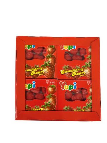 Yupi Strawberry Heart 24 PCS X 14 g - Yupi Strawberry Heart 24 PCS X 14 g