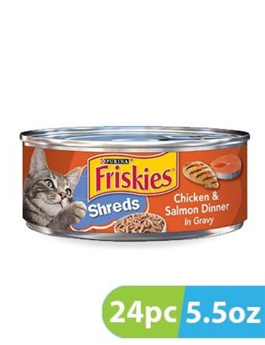 Friskies Shreds Chicken And Salamon Dinner 24 PCS X 156 g - Friskies Shreds Chicken And Salamon Dinner 24 PCS X 156 g