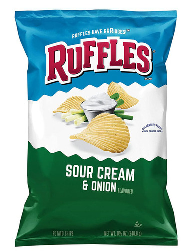 Ruffles Sour Cream Onion Potato Chips U.S.A 184.2 g - Ruffles Sour Cream Onion Potato Chips U.S.A 184.2 g