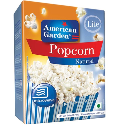 American Garden Popcorn Natural Lite 240 g - American Garden Popcorn Natural Lite 240 g