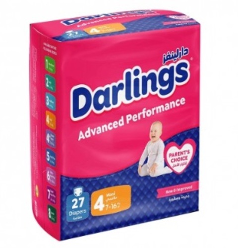 Darlings Diapers Maxi Size 4 - 27 Pieces 7-16 Kg - Darlings Diapers Maxi Size 4 - 27 Pieces 7-16 Kg