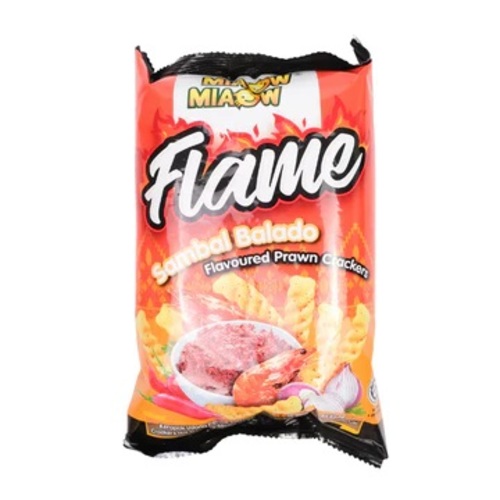 MIAOW MIAOW Flame Sambal Balado Korean Prawn Crackers 50 g - MIAOW MIAOW Flame Sambal Balado Korean Prawn Crackers 50 g