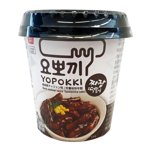 Rice Cake With Black Bean Paste ( Yopokki Jjajang ) 140 g - Rice Cake With Black Bean Paste ( Yopokki Jjajang ) 140 g