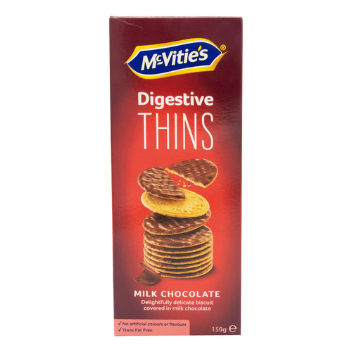 Mcvities Digestives Thins Milk Chocolate 150 g - Mcvities Digestives Thins Milk Chocolate 150 g