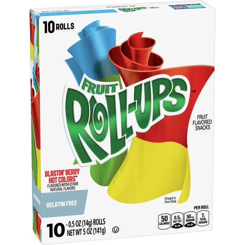 Fruit Roll Ups Blastin Berry Hot Colors 10 Rolls 141 g - Fruit Roll Ups Blastin Berry Hot Colors 10 Rolls 141 g