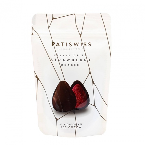 PATISWISS Freeze Dried Strawberry Milk Chocolate 80 g - PATISWISS Freeze Dried Strawberry Milk Chocolate 80 g