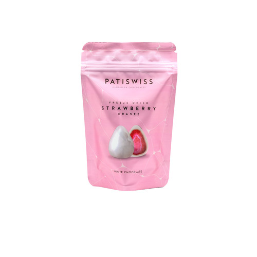 PATISWISS Freeze Dried Strawberry White Chocolate 80 g - PATISWISS Freeze Dried Strawberry White Chocolate 80 g