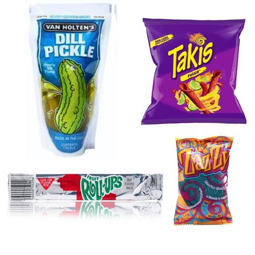 Pouches Van Holten's Hot Pickle Flavor Jumbo Dill Pickle In-A Pouch | 5oz | + takis small size + rol - Dill Pickle + Small Takis + Roll UP + Jelly