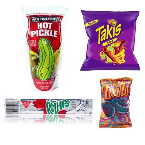 Pouches Van Holten's Hot Pickle Flavor Jumbo Hot Pickle In-A Pouch | 5oz | + takis small size + rol - Hot Pickle + Small Takis + Roll UP + Jelly