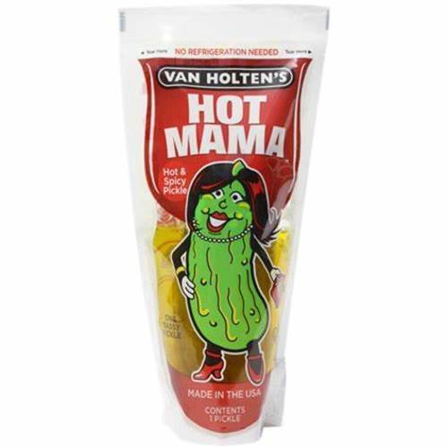 Pouches Van Holten's Jumbo Pickle Hot Mama Hot & Spicy Flavor - Pouches Van Holten's Jumbo Pickle Hot Mama Hot & Spicy Flavor