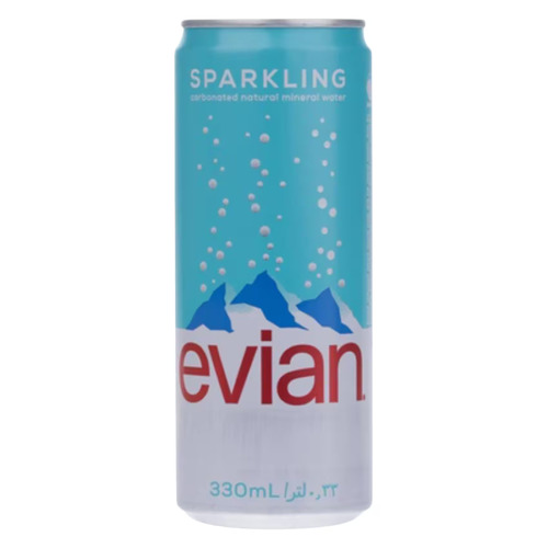 Evian Sparkling Natural Mineral Water From The French Alps 330 ML - Evian Sparkling Natural Mineral Water From The French Alps 330 ML