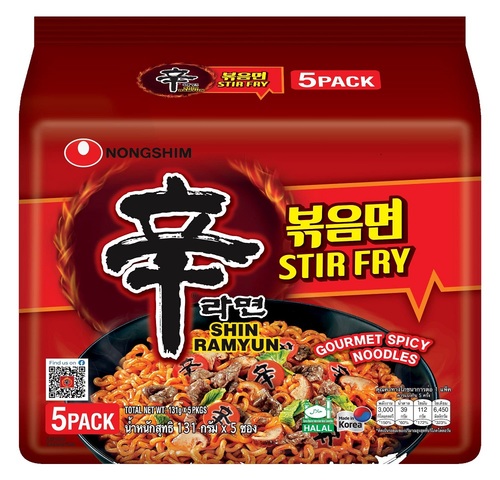 Korean Indomi Shin Ramyun Stir Fry 5 PCS X 131 g - Korean Indomi Shin Ramyun Stir Fry 5 PCS X 131 g