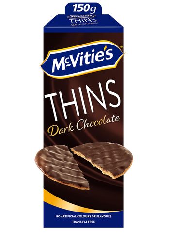 Mcvities Digestives Thins Dark Chocolate 150 g - Mcvities Digestives Thins Dark Chocolate 150 g