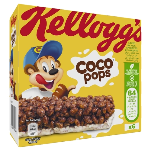 Kelloggs Coco Pops Bar 6 PCS X 20 g - Kelloggs Coco Pops Bar 6 PCS X 20 g