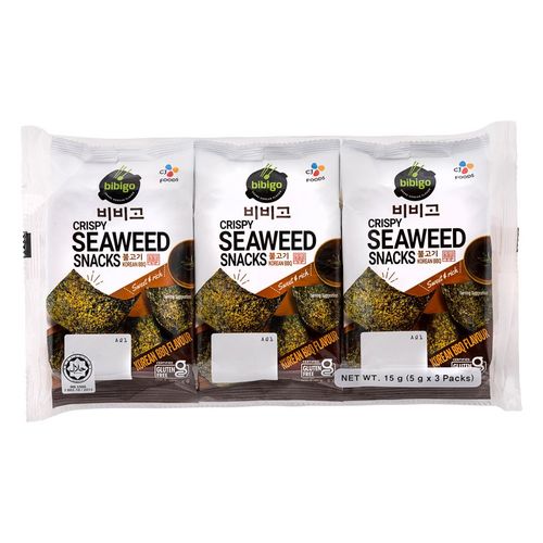 Korean Crispy Seaweed BBQ Flavour Snacks 3 PCS X 5 g - Korean Crispy Seaweed BBQ Flavour Snacks 3 PCS X 5 g