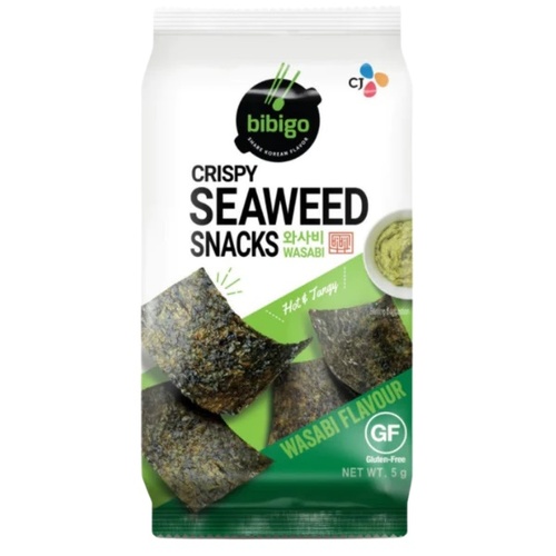 Korean Crispy Seaweed Wasabi Flavour Snacks 5 g - Korean Crispy Seaweed Wasabi Flavour Snacks 5 g