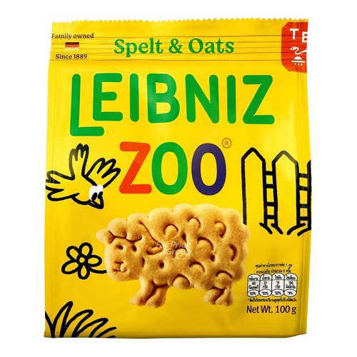 Bahlsen Leibniz Zoo Spelt & Oats Biscuits 100 g - Bahlsen Leibniz Zoo Spelt & Oats Biscuits 100 g