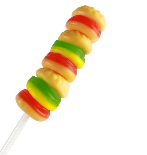 Hamburger Gummy Lollipop Candy 20 g - Hamburger Gummy Lollipop Candy 20 g