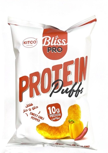 Kitco Bliss Pro Protein Puffs Sweet Chili Pepper Flavour 50 g - Kitco Bliss Pro Protein Puffs Sweet Chili Pepper Flavour 50 g