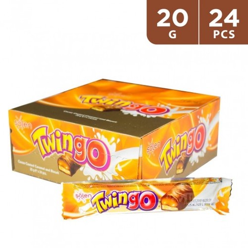 Twingo Cocoa Coated Caramel And Biscuits 24 PCS X 20 g - Twingo Cocoa Coated Caramel And Biscuits 24 PCS X 20 g