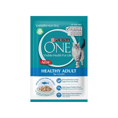 Purina One Healthy With Ocean Fish Wet Adult Cat Food 85 g - Purina One Healthy With Ocean Fish Wet Adult Cat Food 85 g