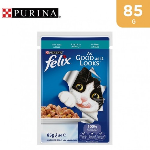 Purina Felix Kitten Cat Food With Tuna In Jelly 85 g - Purina Felix Adult Cat Food With Tuna In Jelly 85 g