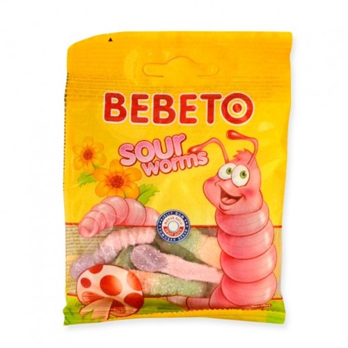 BEBETO Jelly Sour Worms 18 g - BEBETO Jelly Sour Worms 18 g