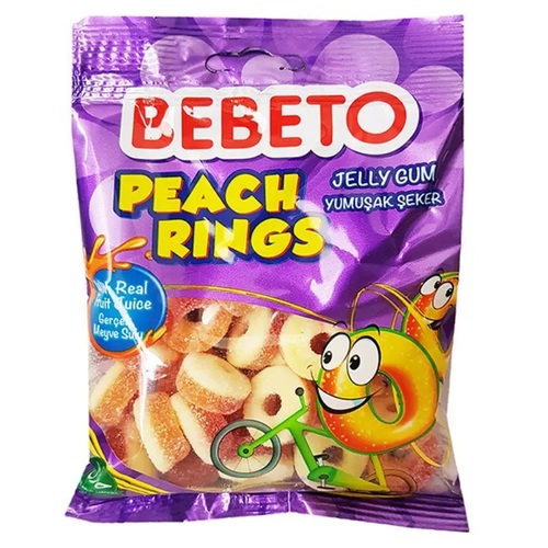 BEBETO Jelly Peach Rings 18 g - BEBETO Jelly Peach Rings 18 g