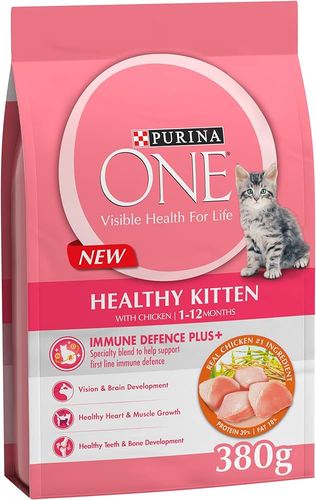 Purina One Healthy Kitten With Chicken Dry Kitten Cat Food 380 g - Purina One Healthy Kitten With Chicken Dry Kitten Cat Food 380 g